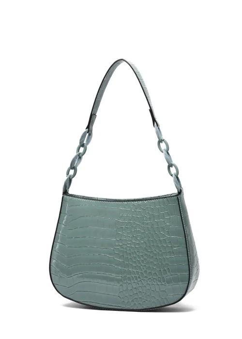 Raffaella Blue Croco Shoulder Bag - One Size Image 1