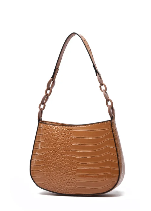 Raffaella Tan Croco Shoulder Bag - One Size Image 1