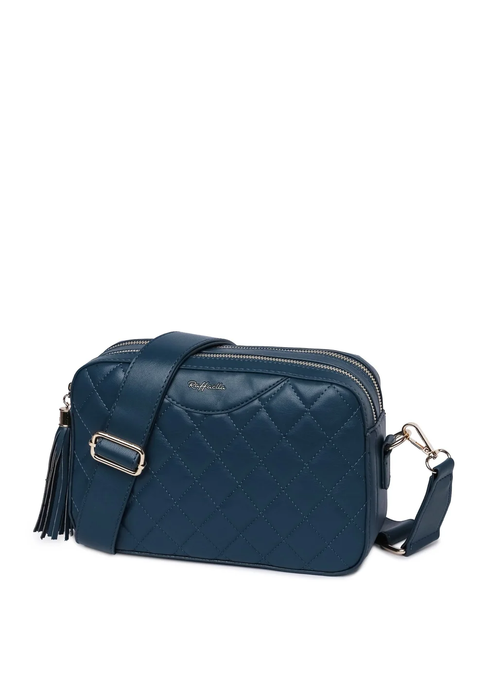 Raffaella Blue Quilted Cross Body Camera Bag - One Size Image 1