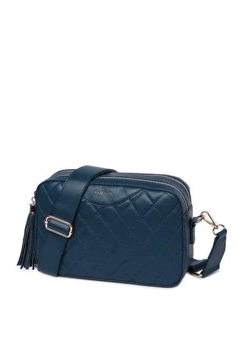 Raffaella Blue Quilted Cross Body Camera Bag - One Size Image 1