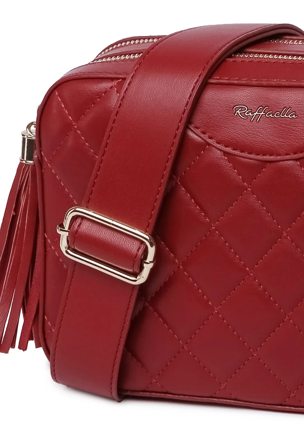 Raffaella Red Quilted Cross Body Camera Bag - One Size Image 2