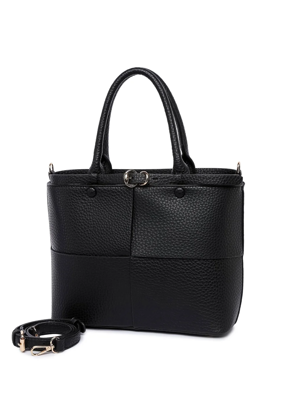 Raffaella Black Buckle Detail Shoulder Bag - One Size Image 1