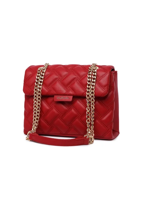 Raffaella Red Quilted Chain Shoulder Bag - One Size Image 1