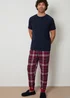 Threadbare Navy Cotton Blend Check Pyjama Set - XXL Image 1