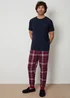 Threadbare Navy Cotton Blend Check Pyjama Set - XXL Image 4