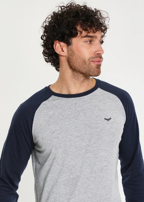 Threadbare Navy Cotton Blend Long Sleeve Pyjama Set - Large Image 3