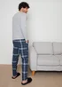 Threadbare Grey Cotton Rich Check Pyjama Set - Small Image 2