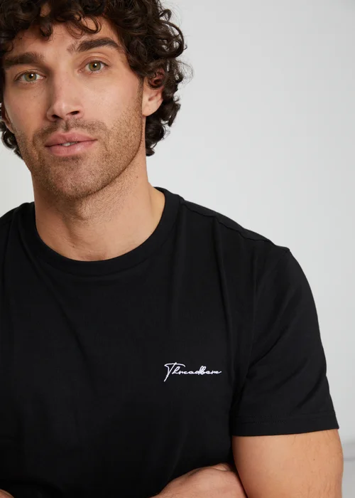 Threadbare Black Elton Cotton Blend Jersey Pyjama Set - Extra Large Image 3