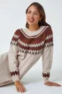 Roman Beige Soft Knit Fairisle Jumper Dress - Size 12 Image 4