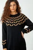 Roman Camel Chevron Stretch Knit Jumper Dress - Size 16 Image 4