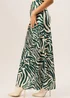 Gini London Green Zebra Bias Maxi Skirt - Size 10 Image 3