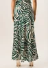 Gini London Green Zebra Bias Maxi Skirt - Size 10 Image 2