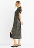 Gini London Black Foil Velour Midi Dress - Size 10 Image 4