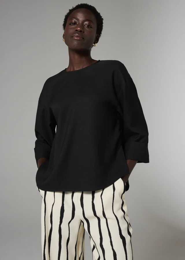 Et Vous Black 3/4 Sleeve Box Top