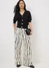 Et Vous Cream Stripe Co Ord Trousers - Size 26 31 leg Image 1