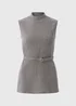 Et Vous Grey Textured Belted Co-Ord Tunic Top - Size 18 Image 4
