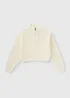 Girls Cream Half Zip Knit Jumper (7-15yrs) - Age 13 Years Image 1
