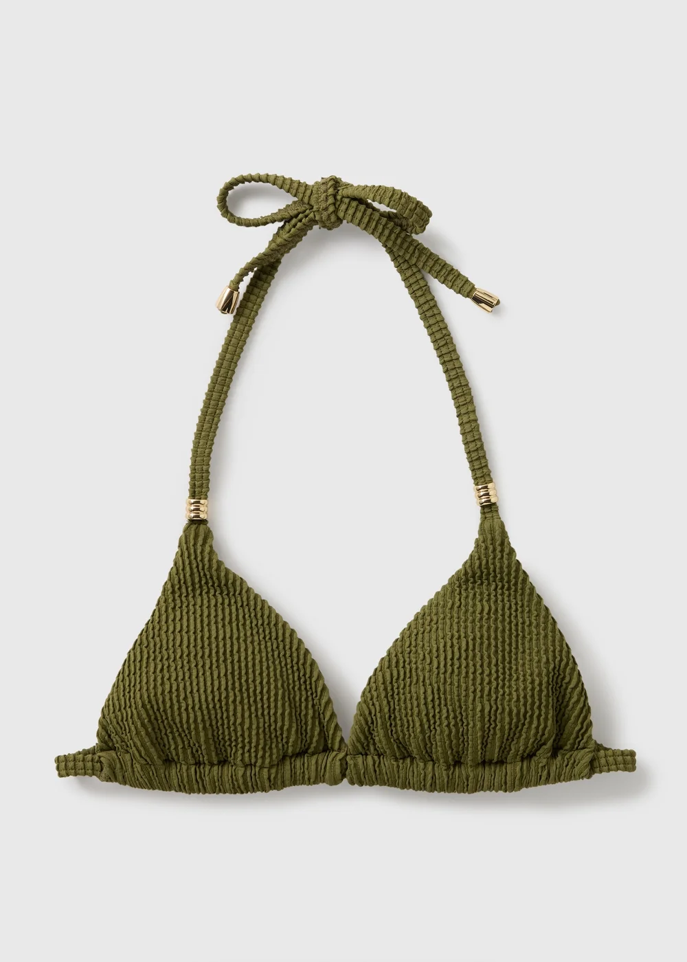 Olive Texture Bikini Top - Size 6 Image 1