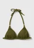 Olive Texture Bikini Top - Size 6 Image 1
