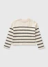 Girls Cream Striped Cable Jumper (7-15yrs) - Age 14 Years Image 1