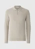 Beige Smart Ribbed Zip Polo - XXL Image 4