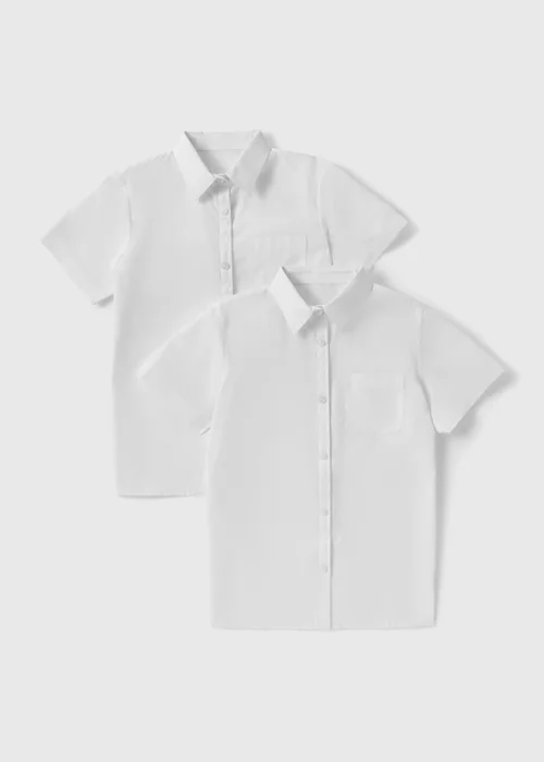 2 Pack Girls White Easy Dressing Shirts (4-16yrs) - 4 Yrs Image 1