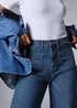 Dark Wash Pocket Front Jeans - Size 08 29 leg Image 3