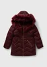 Girls Burgundy Showerproof Padded Coat (7-15yrs) - Age 7 Years Image 1