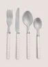 16 Piece Pink Gingham Cutlery Set Image 1