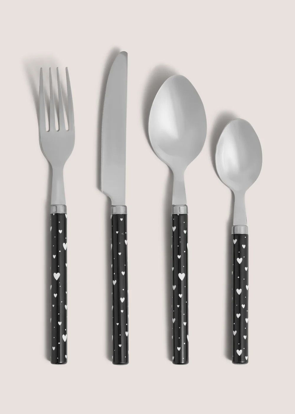 16 Piece Mono Heart Cutlery Set Image 1