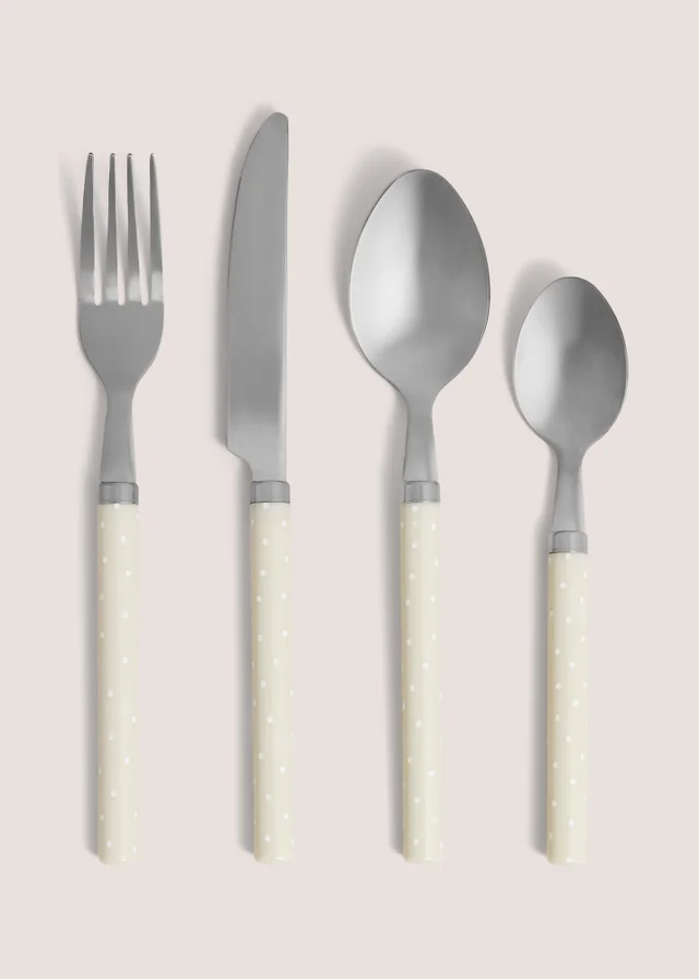 16 Piece Cream Spot Pattern Cutlery Set
