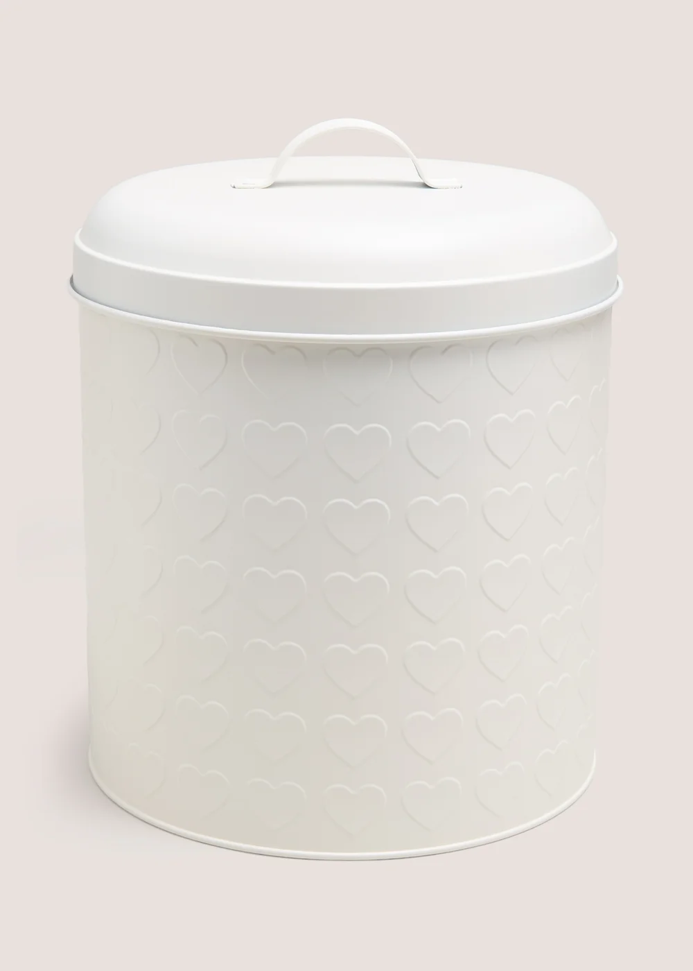 White Heart Embossed Bread Bin Image 1