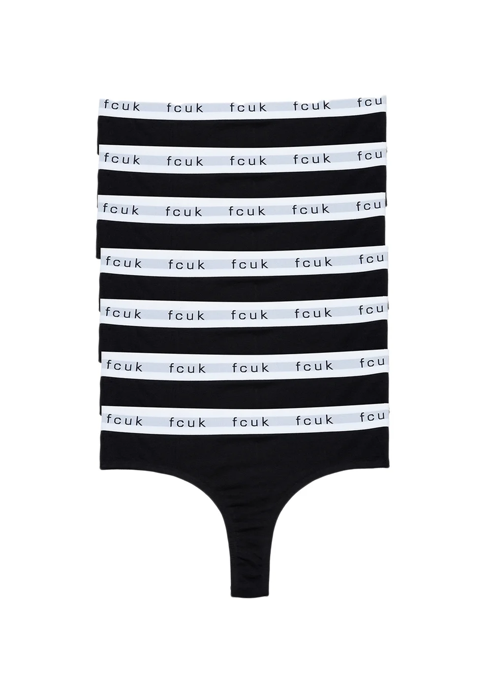 French Connection White 7 Pack Cotton Ladies Thongs - M Image 1