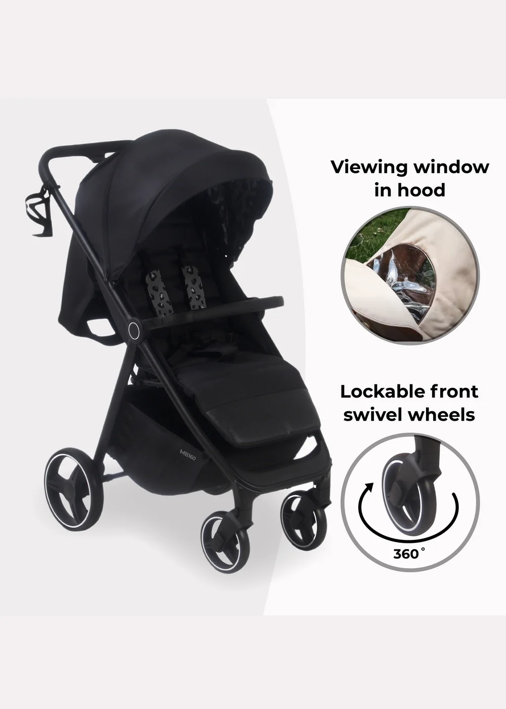 My Babiie Black Leopard Print Dani Dyer Pushchair - One Size Image 5