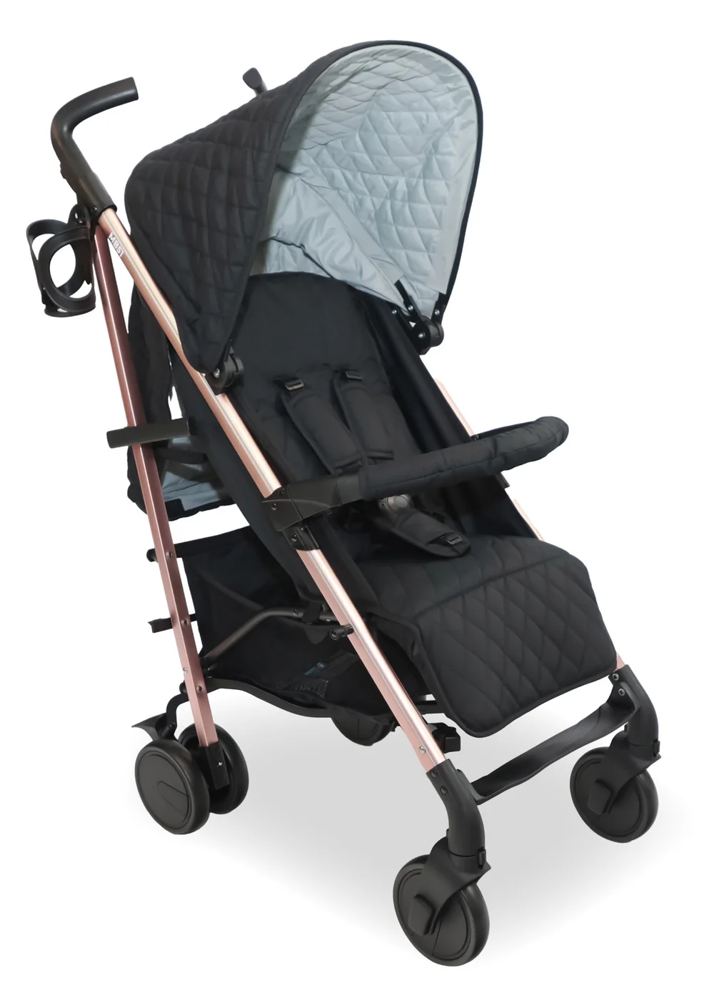 My Babiie Black Billie Faiers Rose Gold Quilted Stroller - One Size Image 2