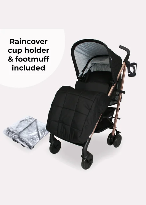 My Babiie Black Billie Faiers Rose Gold Quilted Stroller - One Size Image 3