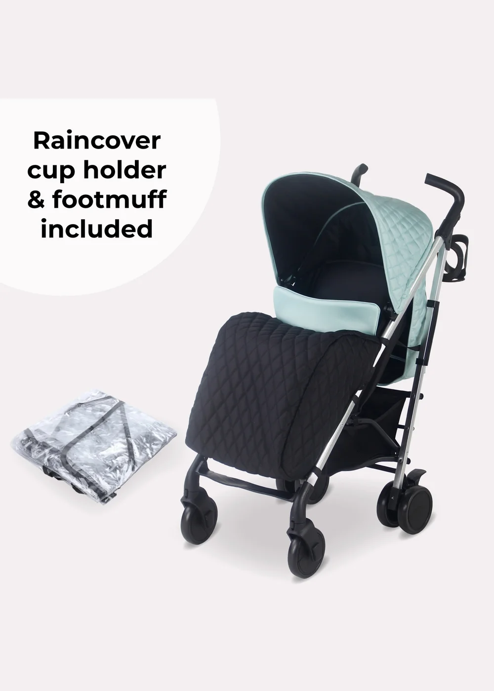 My Babiie Aqua Billie Faiers Quilted Lightweight Stroller - One Size Image 2
