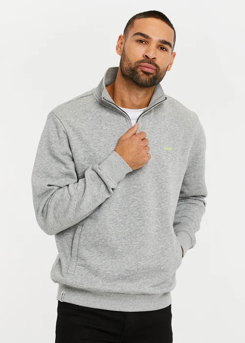 Threadbare Grey 1/4 Zip Neck Sweatshirt - L Image 1