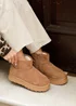 Linzi Cammie Camel Faux Suede Platform Ankle Boot - Size 7 Image 6