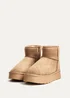 Linzi Cammie Camel Faux Suede Platform Ankle Boot - Size 7 Image 4