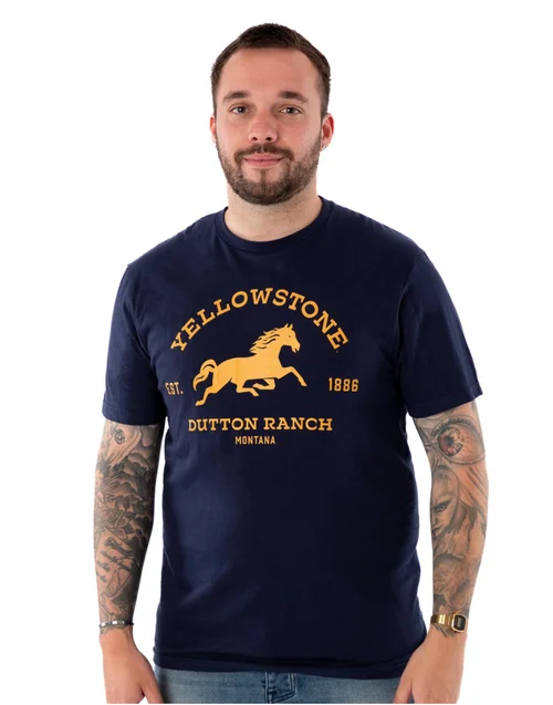 Yellowstone Blue Dutton Ranch Logo Short Sleeved T-Shirt - XXL Image 1