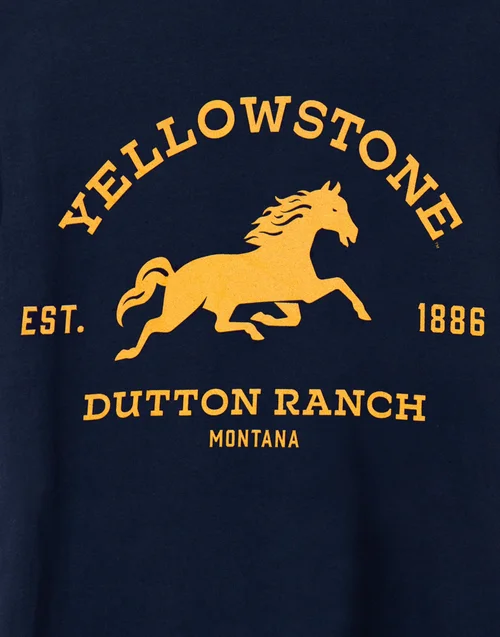 Yellowstone Blue Dutton Ranch Logo Short Sleeved T-Shirt - XXL Image 4