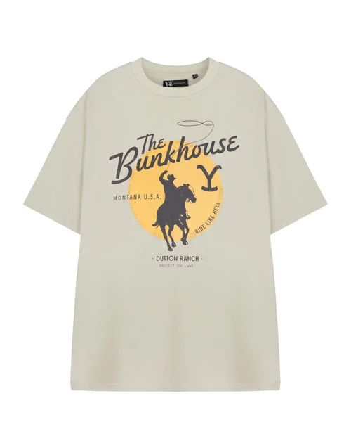Yellowstone Beige The Bunkhouse Short Sleeved T-Shirt Oatmeal - Extra Large Image 1