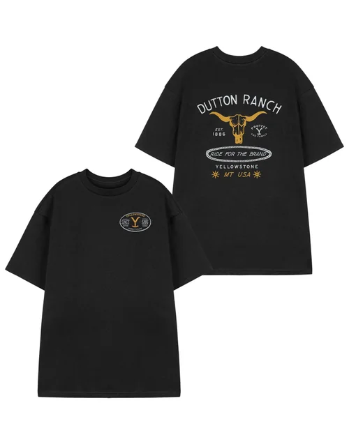 Yellowstone Black Ride For The Brand Short Sleeved T-Shirt - Medium Image 1