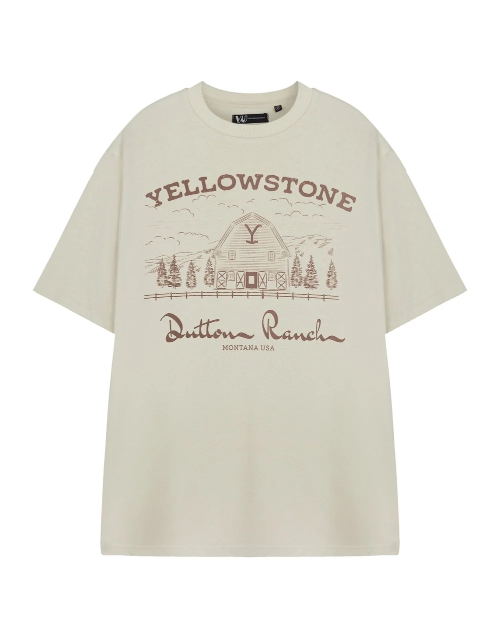 Yellowstone Beige Barn Short Sleeved T-Shirt Oatmeal - 3XL Image 1