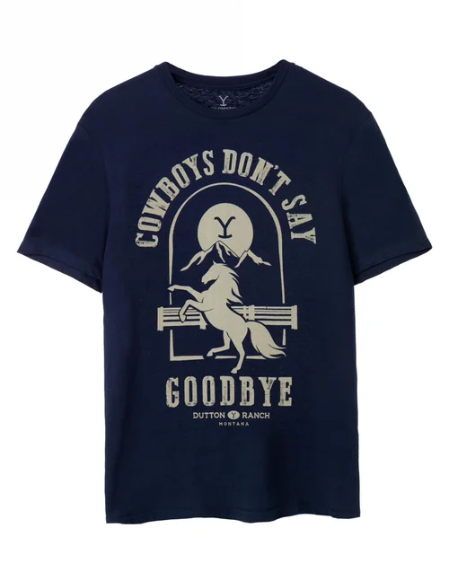 Yellowstone Blue Cowboys Don't Say Goodbye Short Sleeved T-Shirt - Medium Image 3