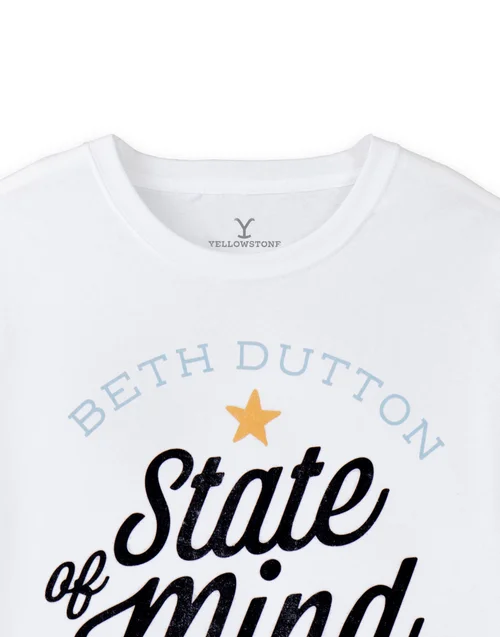 Yellowstone White Beth Dutton State Of Mind Short Sleeved T-Shirt - Large Image 3