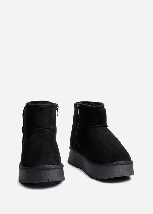 Linzi Cammie Black Faux Suede Platform Ankle Boot - Size 3 Image 3