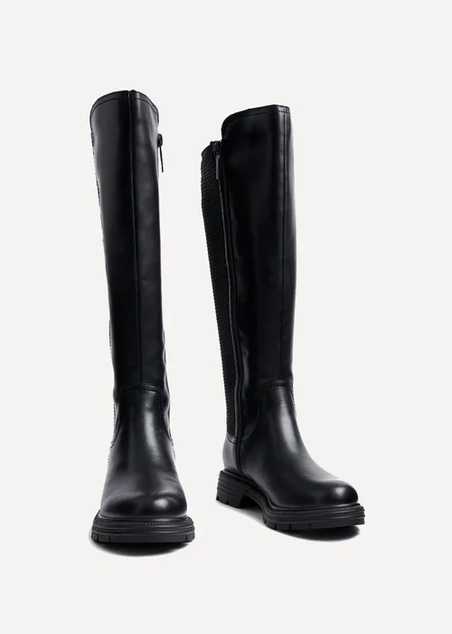 Linzi Atlas Black Faux Leather Classic Riding Boot - Size 6 Image 3