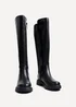 Linzi Atlas Black Faux Leather Classic Riding Boot - Size 6 Image 3